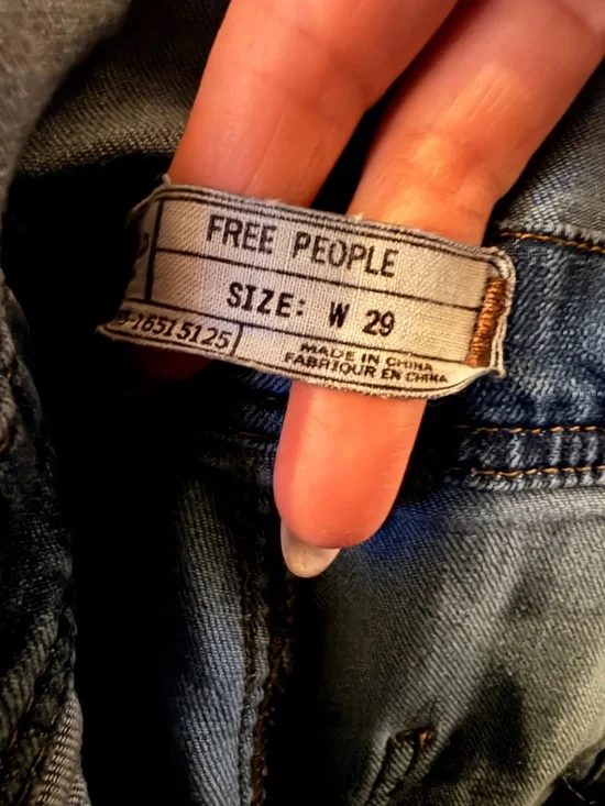 Free People Button-Up Denim Overalls in Medium Blue - Picture 5 of 6